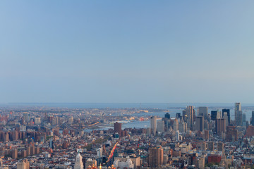 Fototapeta na wymiar New York City skyline from the Empire State Building at sunset