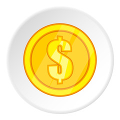 Coin icon. Cartoon illustration of coin vector icon for web
