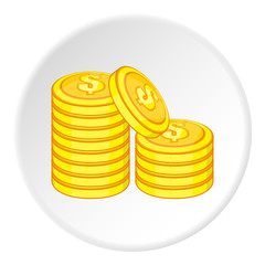 Coins of money icon. Cartoon illustration of coins of money vector icon for web
