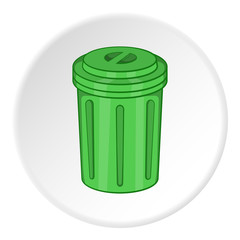 Trash can icon. Cartoon illustration of trash can vector icon for web