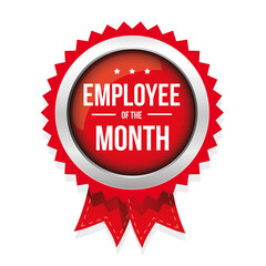 Employee of the month badge with ribbon