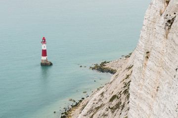 Lighthouse of Beachy Head near Eastbourne