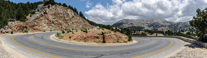 Mountain road to Chora Sfakion town at southern part of Crete island