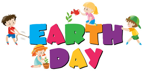 Poster design with earth day theme