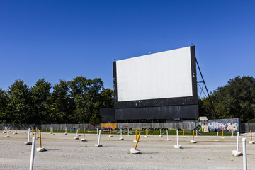 Old Time Drive-In Movie Theater with Outdoor Screen and Playground II