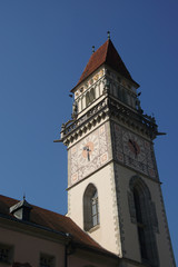 Baroque clock tower  of  Passau