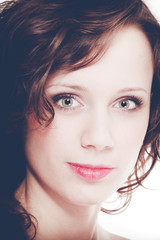 Fototapeta premium Portrait of young woman with make up
