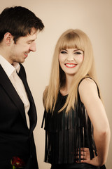 Elegant couple on perfect date.