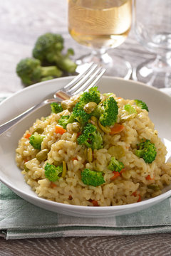 risotto con broccoli e fave - ricetta vegetariana