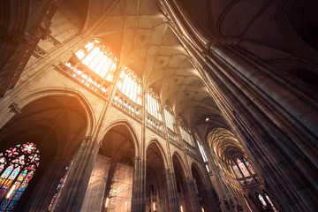 touristic place of saint vitus cathedral in prague;