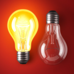 Lamp bulbs. 3D illustration