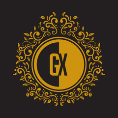 Fototapeta premium INITIAL CIRCLE HALF vintage elegant luxury