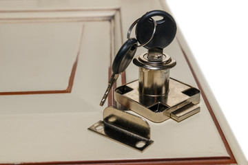 Chromed metal set of hardware for doors