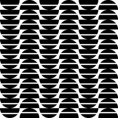 Geometric pattern with black and white semicircles