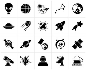 Black astronomy and space icons  - vector icon set © Stoyan Haytov