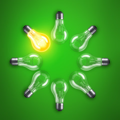 Lamp bulbs. 3D illustration