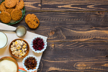 Healthy morning breakfast with cereal biscuits