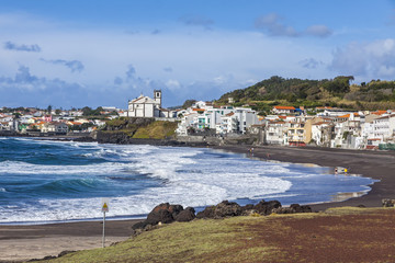 Ponta Delgada and Atlantic coast on Sao Miguel island, Azores