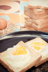 Egg bread and Orange jam breakfast.