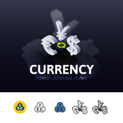 Currency icon in different style