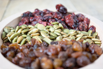 Bowl full with dry fruits