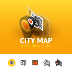 City map icon in different style