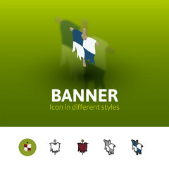 Fototapeta premium Banner icon in different style
