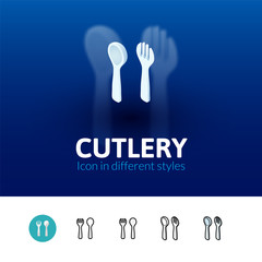 Cutlery icon in different style