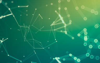 Abstract polygonal space low poly dark background, 3d rendering