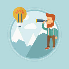 Businessman looking for business idea.