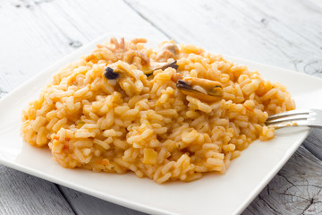 Risotto with seafood