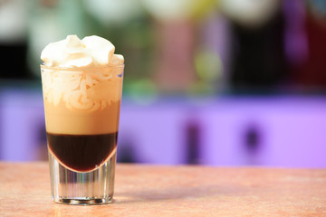 Blow job shot on the bar stand