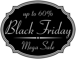 Black friday sales vector badge