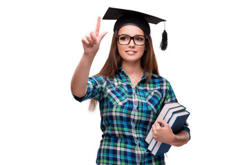 Young student isolated on the white background
