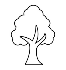 tree plant forest monochrome isolated icon vector illustration design