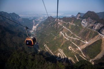 cable car/rope cable in zhangjiajie national forest park,china
