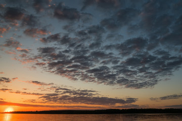 river sunset sky sun