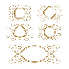 Vector calligraphy frames set