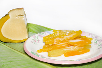 Thai Dessert, yam in sweet coconut milk.