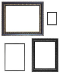 Set of black frames