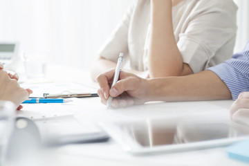 Fototapeta premium Businessman with a note during a meeting