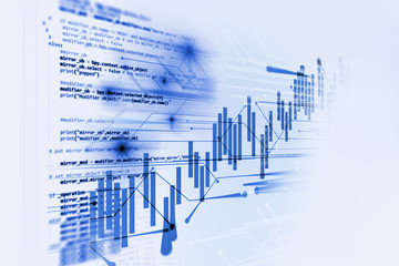 technical financial graph on technology abstract background