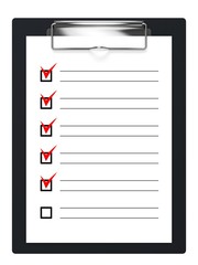 Checklist on Clipboard