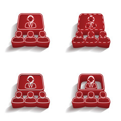 ikona 3D z obrysem zestaw © vempireart