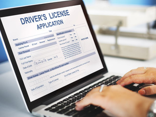Fototapeta na wymiar Driver's License Application Identification Concept