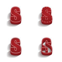 ikona 3D z obrysem zestaw © vempireart