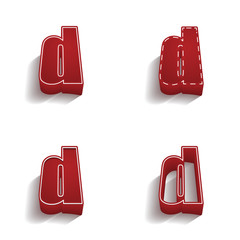 ikona 3D z obrysem zestaw © vempireart