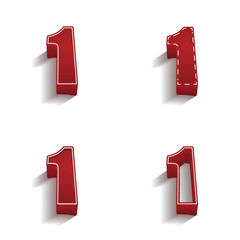 ikona 3D z obrysem zestaw © vempireart