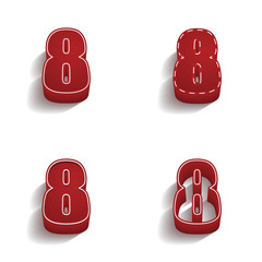 ikona 3D z obrysem zestaw © vempireart