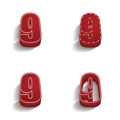 ikona 3D z obrysem zestaw © vempireart